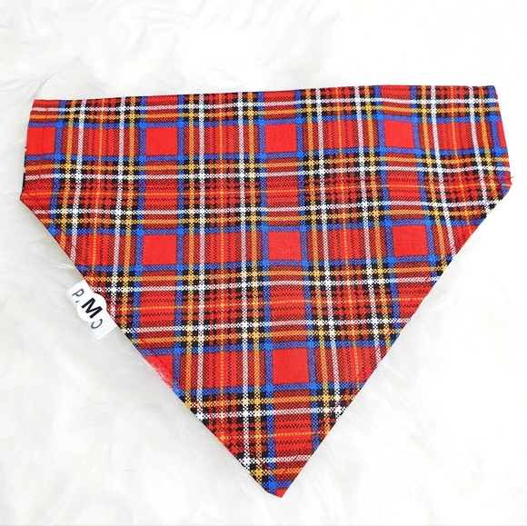 🐶 5 for $15 * Pablo Nutcracker / Plaid Reversible Dog Bandana - Picture 3 of 5